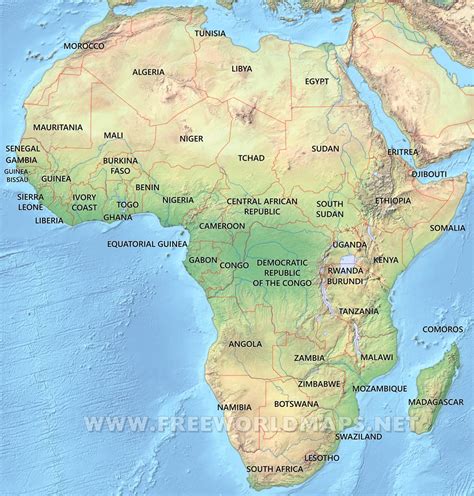 ofican maps|physical map of africa.